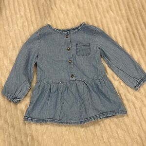 Carter's Blue Denim Button-Up Peplum Top